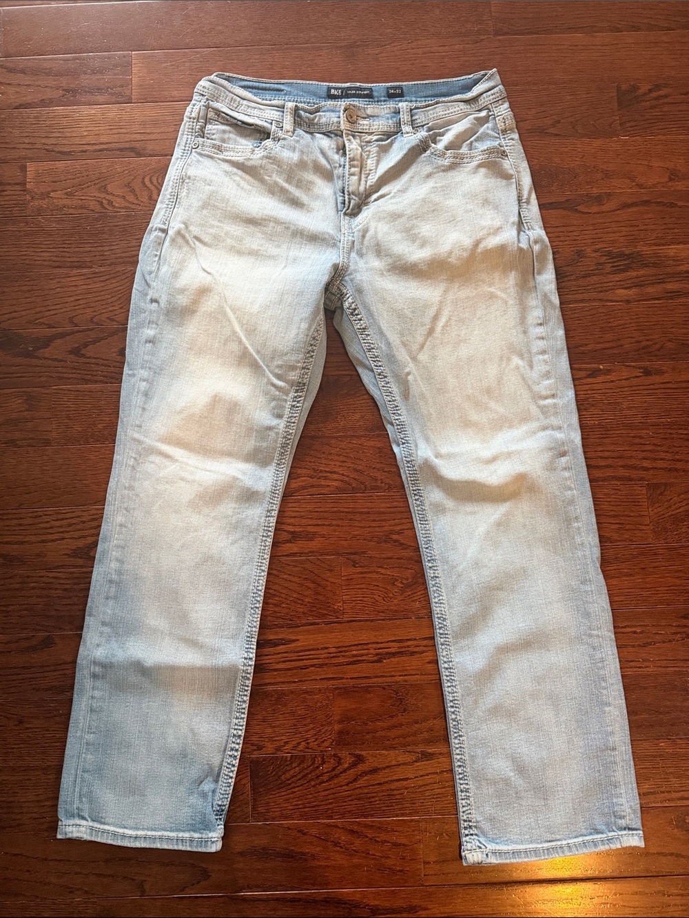 Men’s Light Wash Casual Jeans - Light Blue size 34x32
